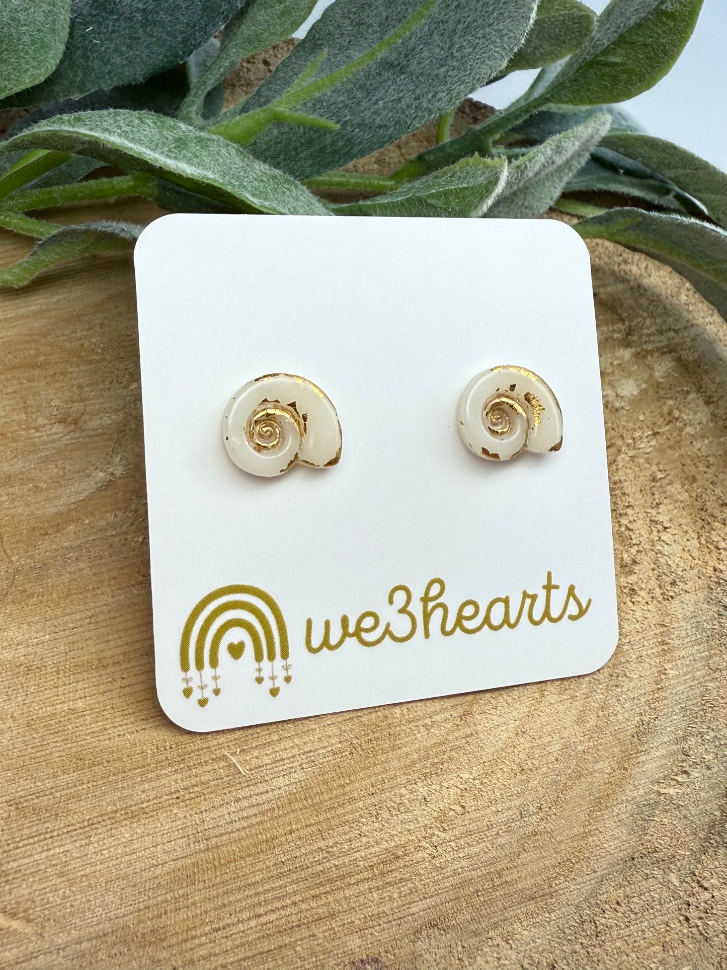 Beach Babe Collection-Seashell Clay Stud Earrings