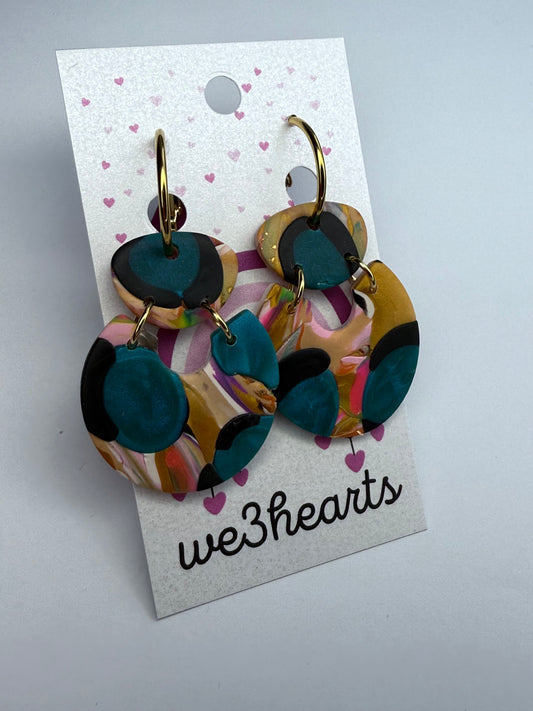 New! Clay Leopard Hoop Earrings