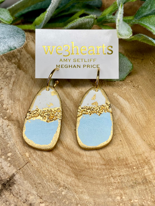 Gold Trimmed Clay Earrings