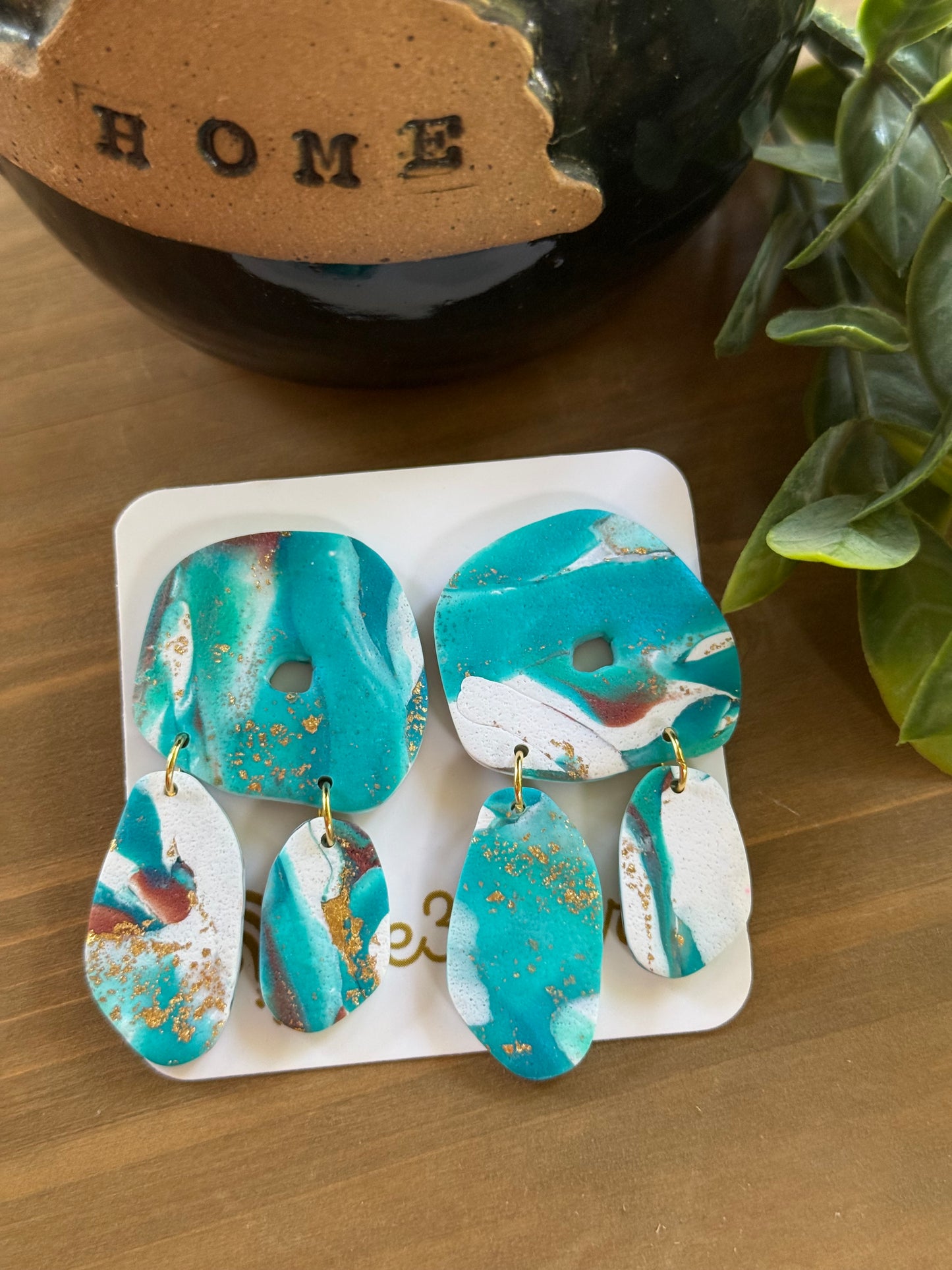 Clay Earrings-Turquoise-Christmas in July