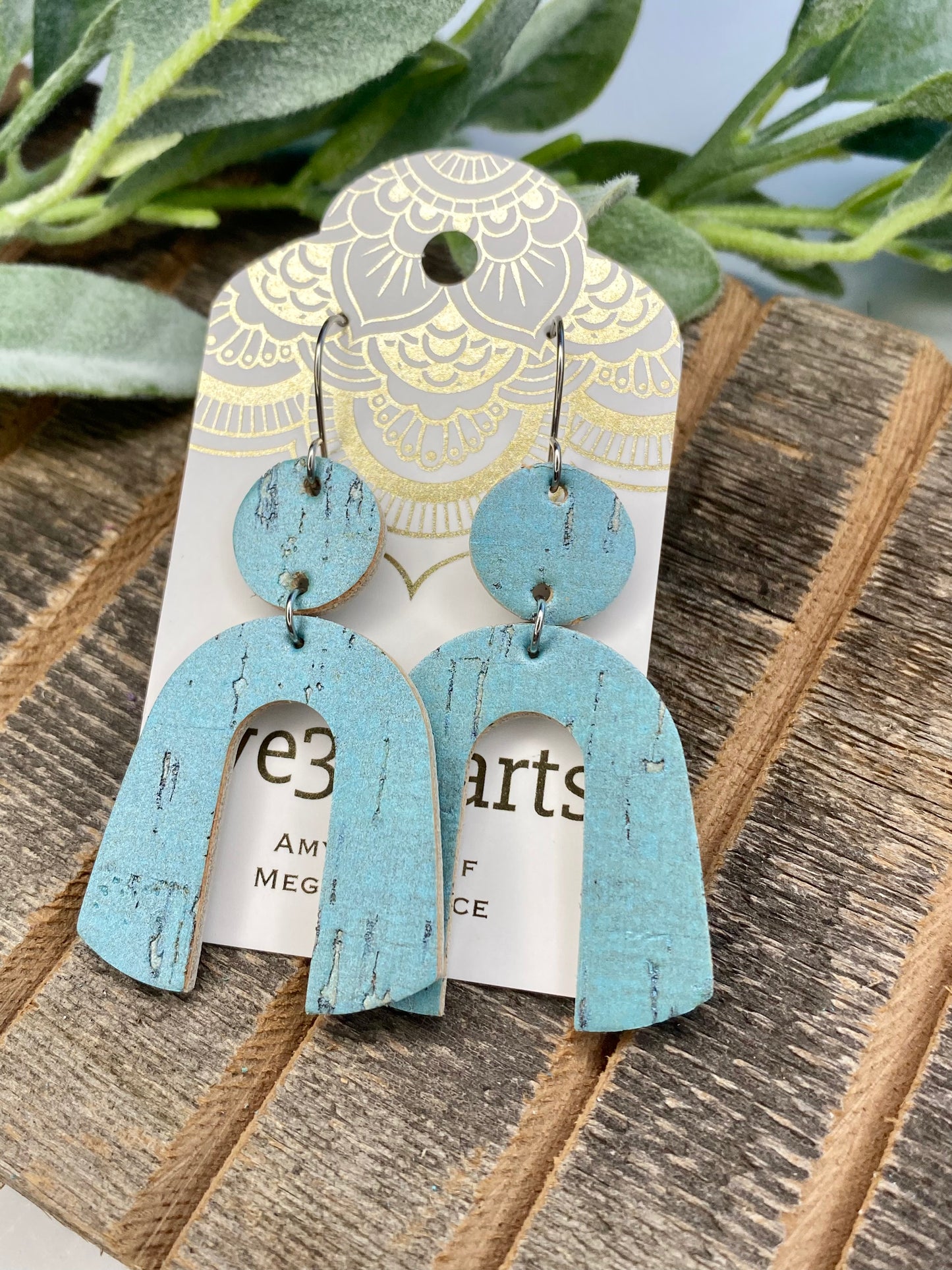 SALE! Misty Sheen Blue Genuine Leather Earrings