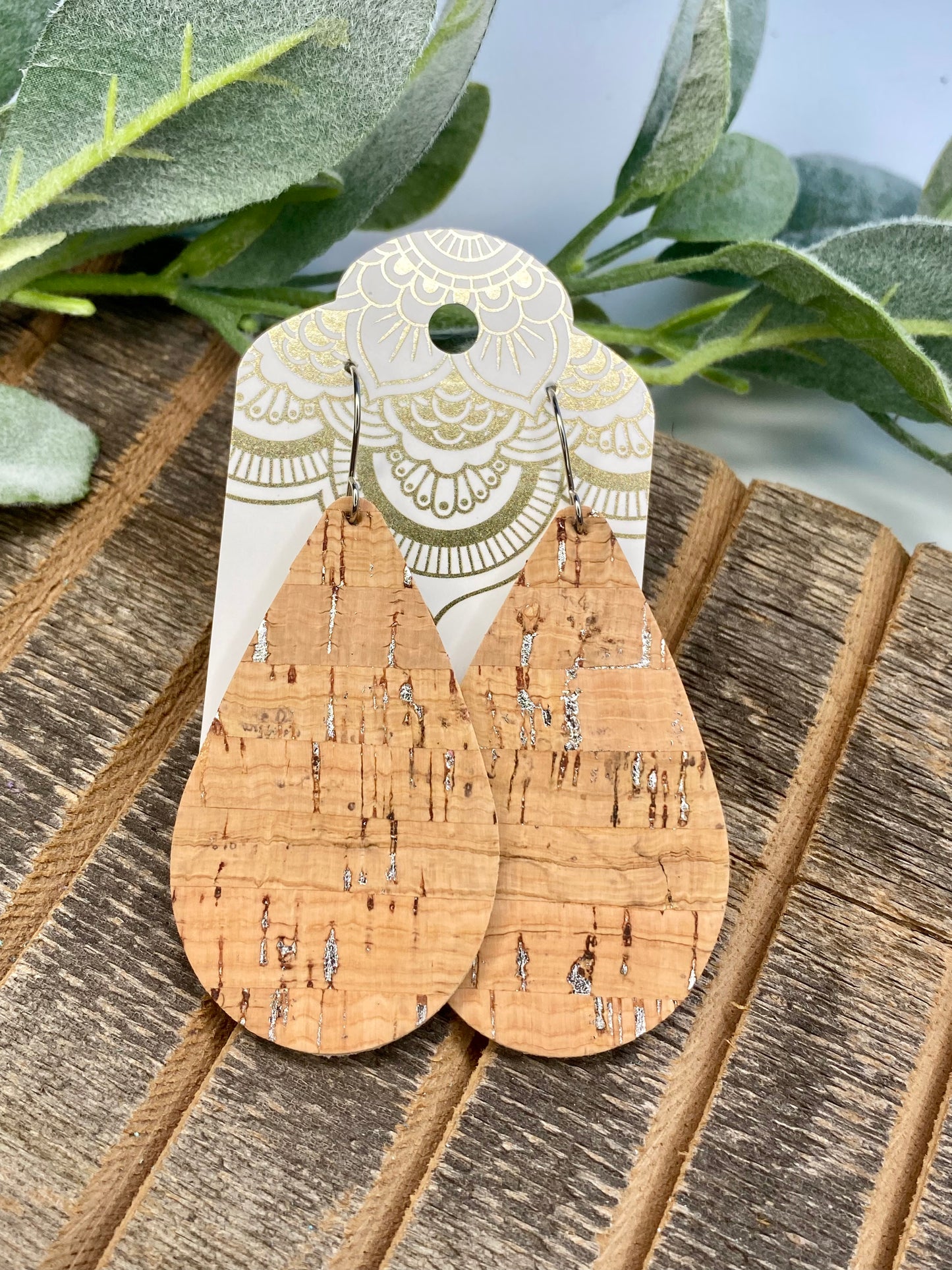 FINAL SALE! Cork and Leather Earrings