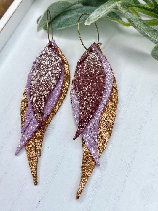 FINAL SALE! Genuine Leather Feather Earrings