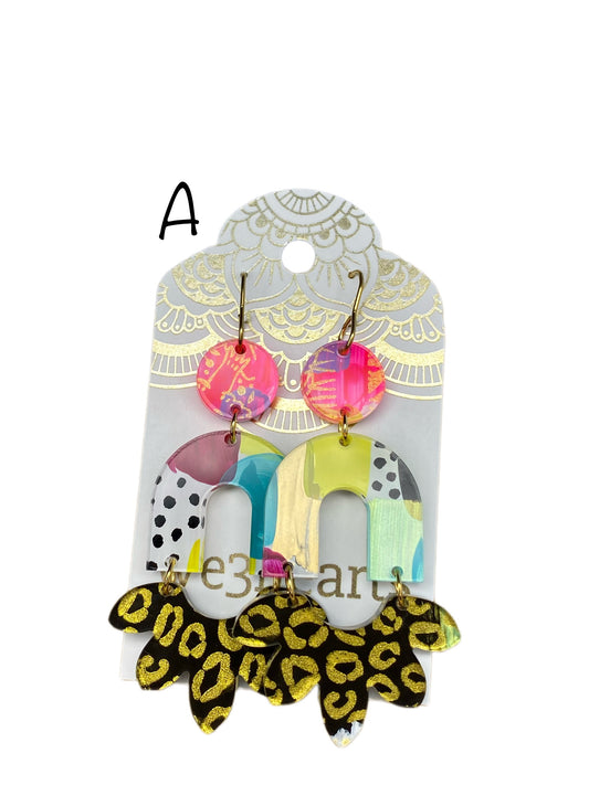 SALE! Fannie Hand Painted Acrylic Earrings