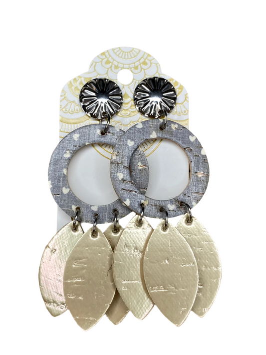 Sale! Mixed Metal Leather Earrings