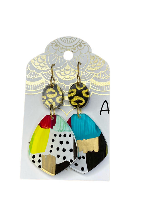 SALE! Lucy Hand Painted Acrylic Earrings
