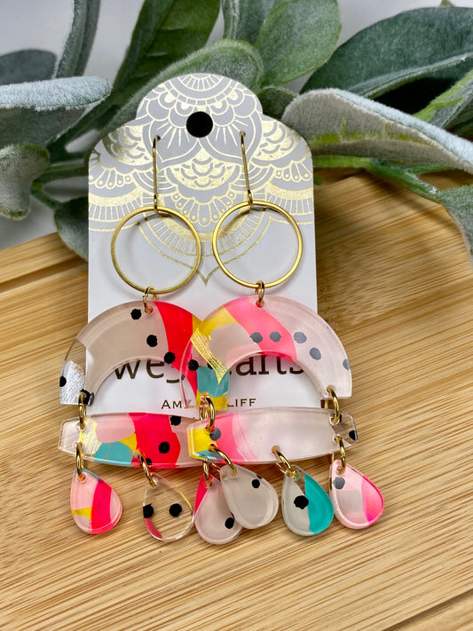 SALE! Lorna Hand Painted Acrylic Earrings