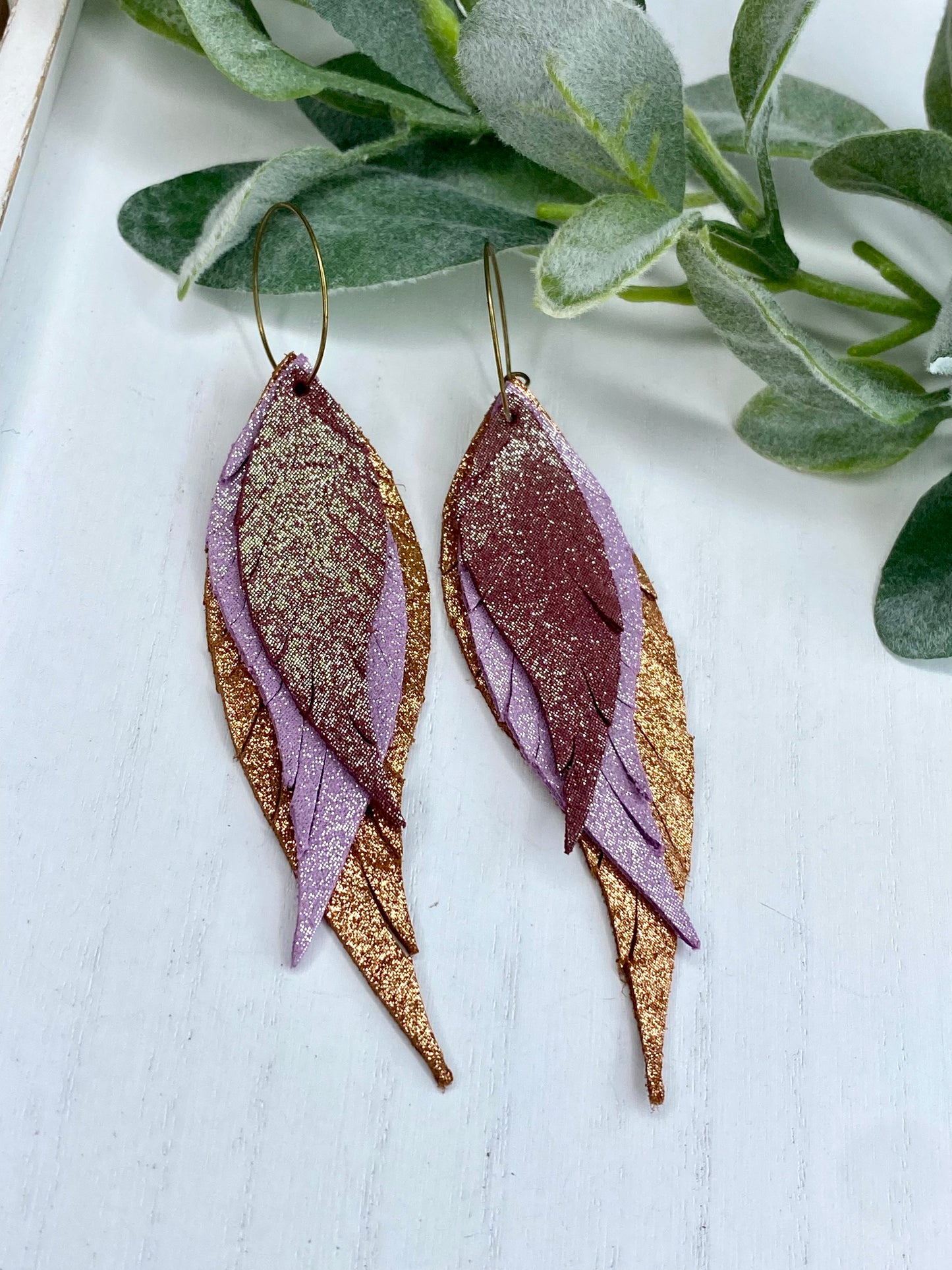 FINAL SALE! Genuine Leather Feather Earrings